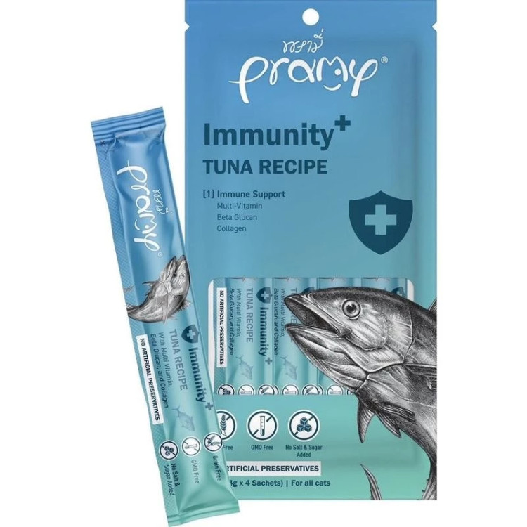 Pramy Immunity+ Tuna Recipe – Cat Supplement Treats (4 x Sachets)