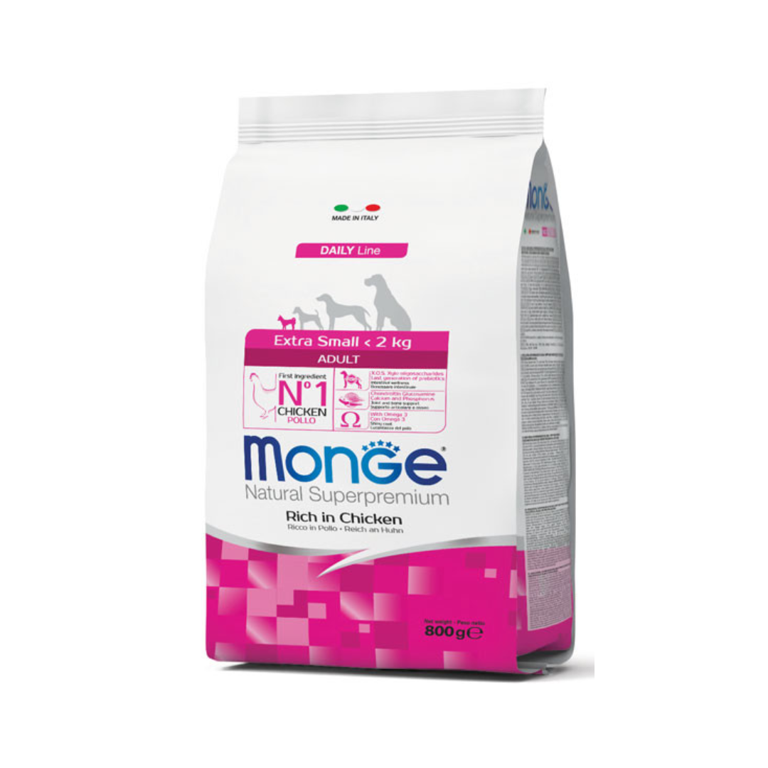 Monge Natural Superpremium Extra Small Adult – Rich in Chicken – 800 gm