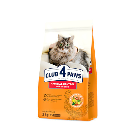 Club 4 Paws Premium For Adult Cats Hairball Control Chicken 2kg