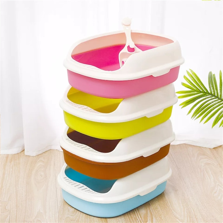 Open-Top Cat Litter Box With Flexible Cover