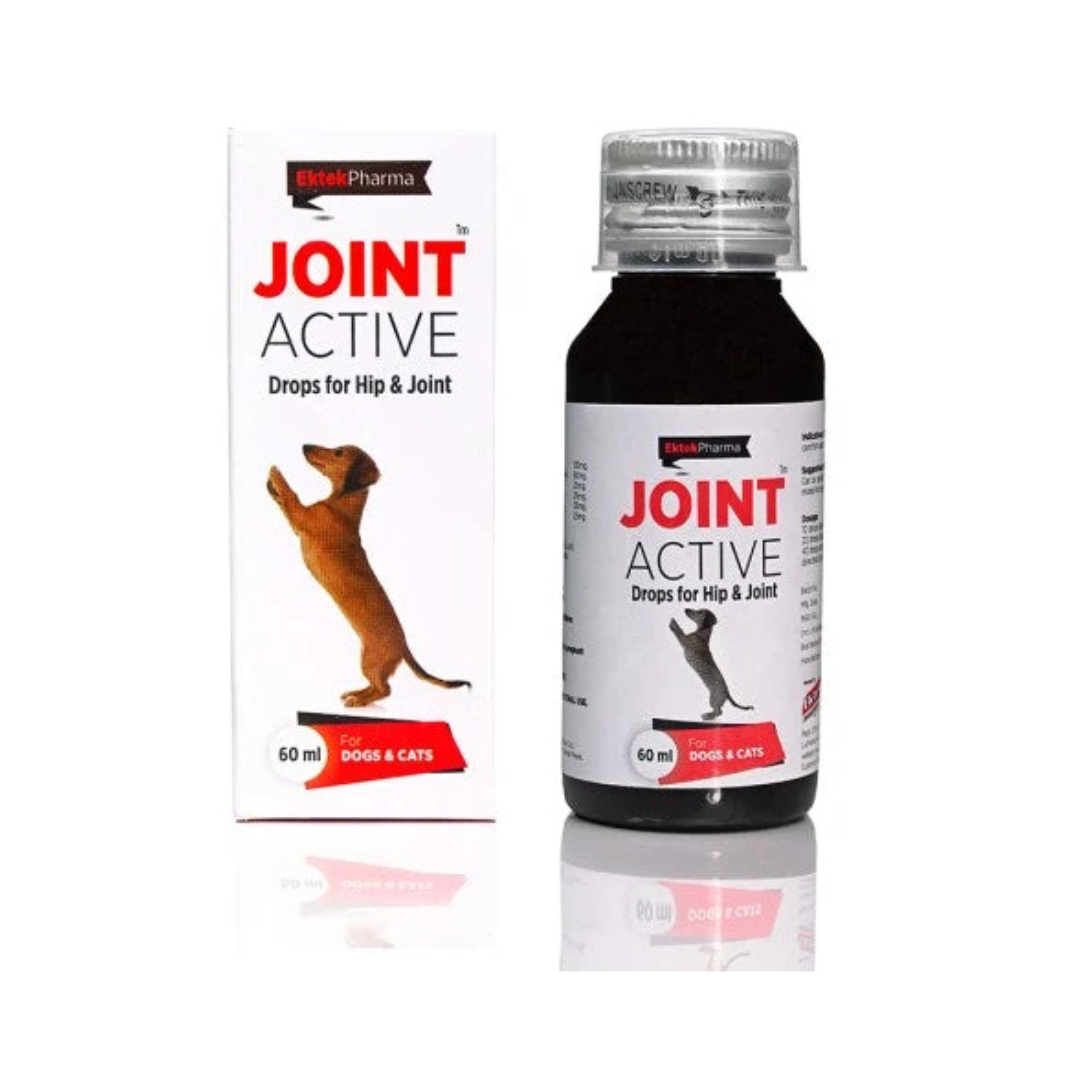 Ektek Pharma Joint Active Drops for Hip & Joint Support for Dogs & Cats – 60 ml