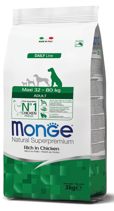 Monge Natural Superpremium Maxi Adult – Rich in Chicken – 3 kg