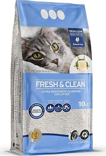 Fresh & Clean Ultra Bentonite Clumping Cat Litter – Marseille Soap Scent (10 L)