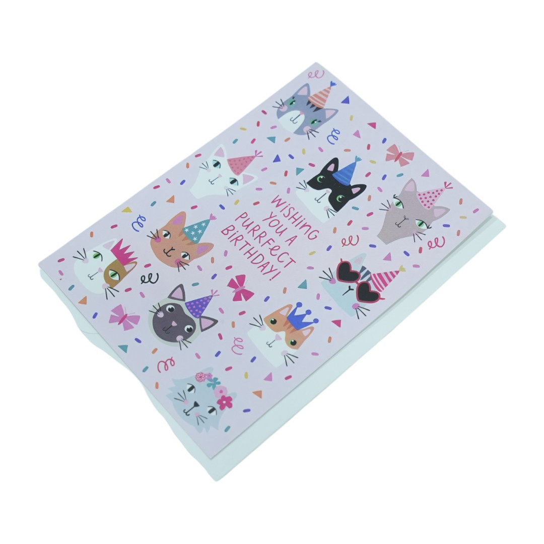 “Wishing You a Purrfect Birthday” Cat Greeting Card