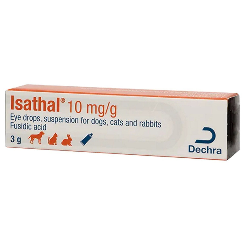 Isathal Eye Drops 10 mg/g – 3g – Ophthalmic Suspension for Dogs, Cats, and Rabbits