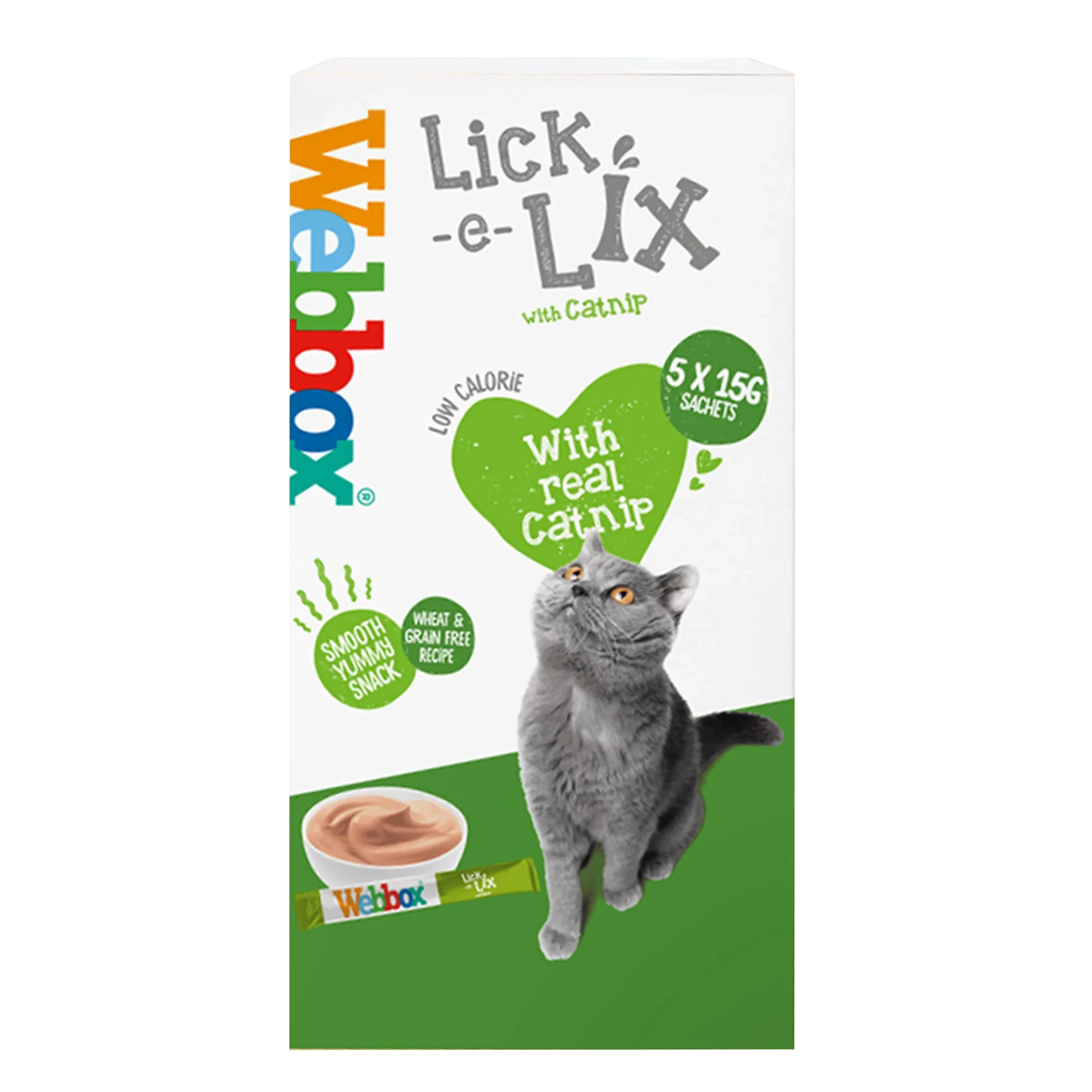 Webbox Lick-e-Lix with Liver Sausage & Cat Grass – 5 × 15 g