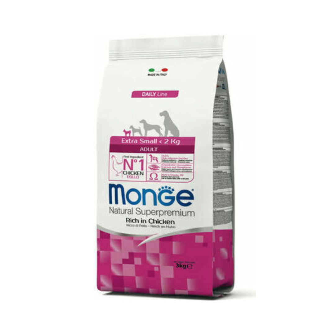 Monge Natural Superpremium Extra Small Adult – Rich in Chicken – 3 Kg