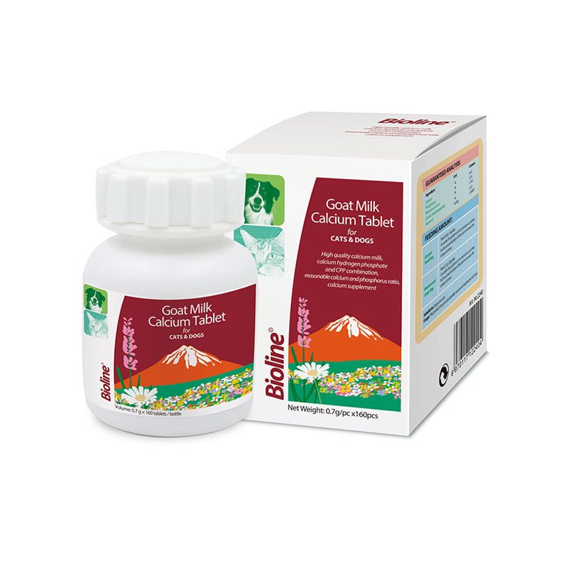 Bioline Goat Milk Calcium Tablets for Cats & Dogs