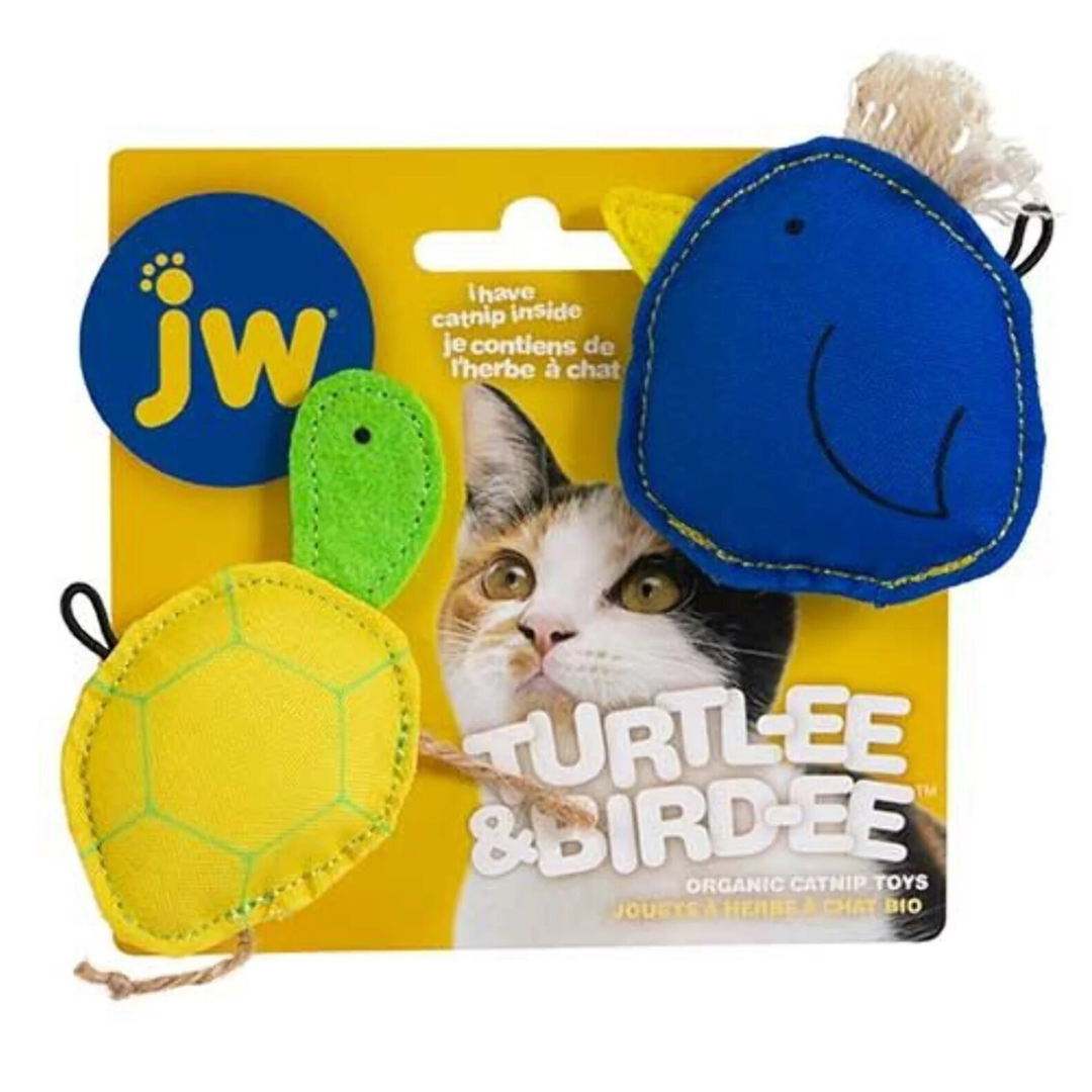 JW Turtle-ee & Bird-ee – Organic Catnip Cat Toys (2 Pieces)