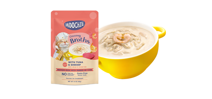 Moochie Creamy Broths – Tuna & Shrimp