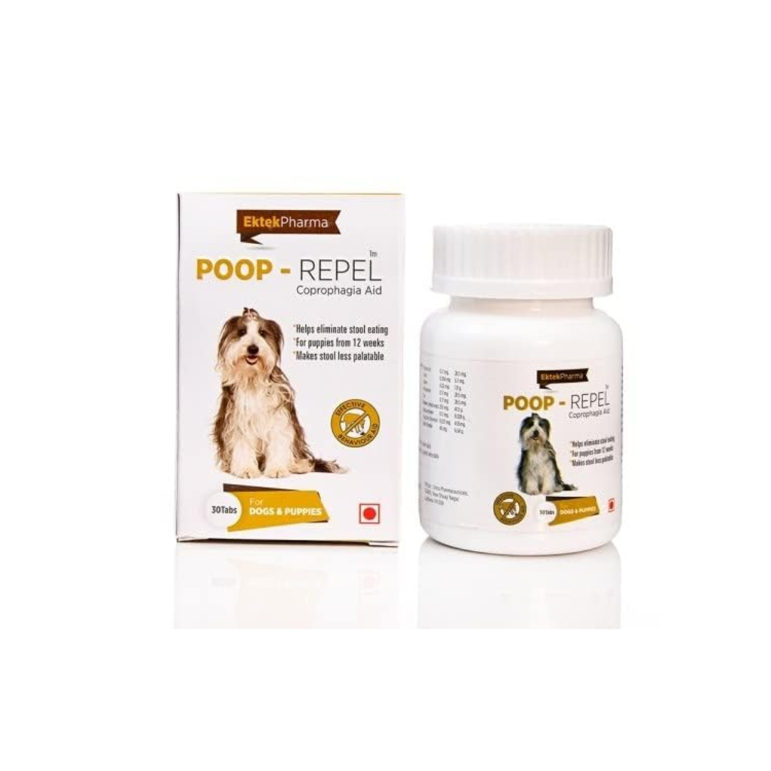 Ektek Pharma Poop-Repel Coprophagia Aid for Dogs & Puppies – 30 Tablets