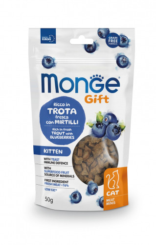 Monge Gift Kitten rich in Fresh Trout with Blueberries Meat Minis (50g)