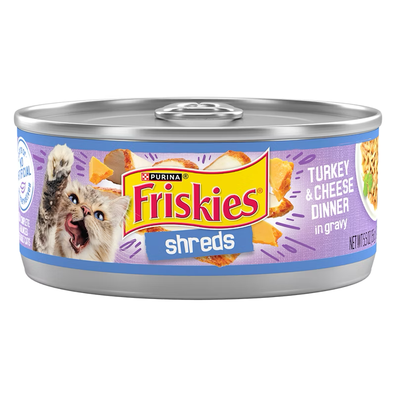 Friskies Shreds Turkey & Cheese Dinner In Gravy Wet Cat Food