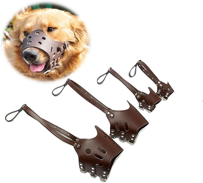 Adjustable Leather Dog Muzzle