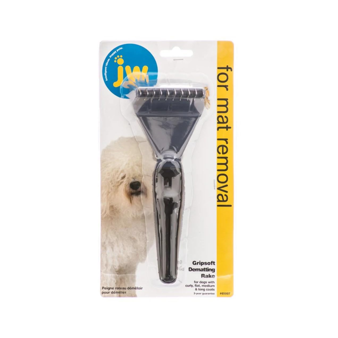 JW GripSoft Dematting Rake for Dogs