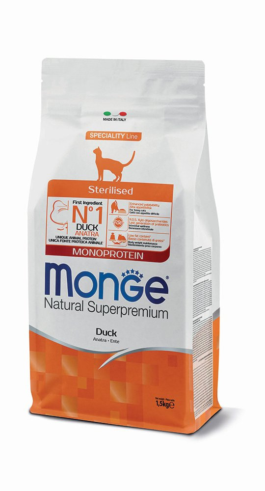 Monge Natural Superpremium Monoprotein Sterilised – Duck 1.5kg