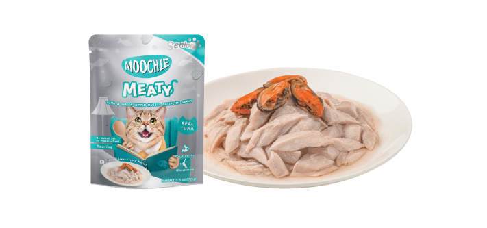 Moochie Meaty (Senior) – Tuna & Green Mussel Recipe in Gravy