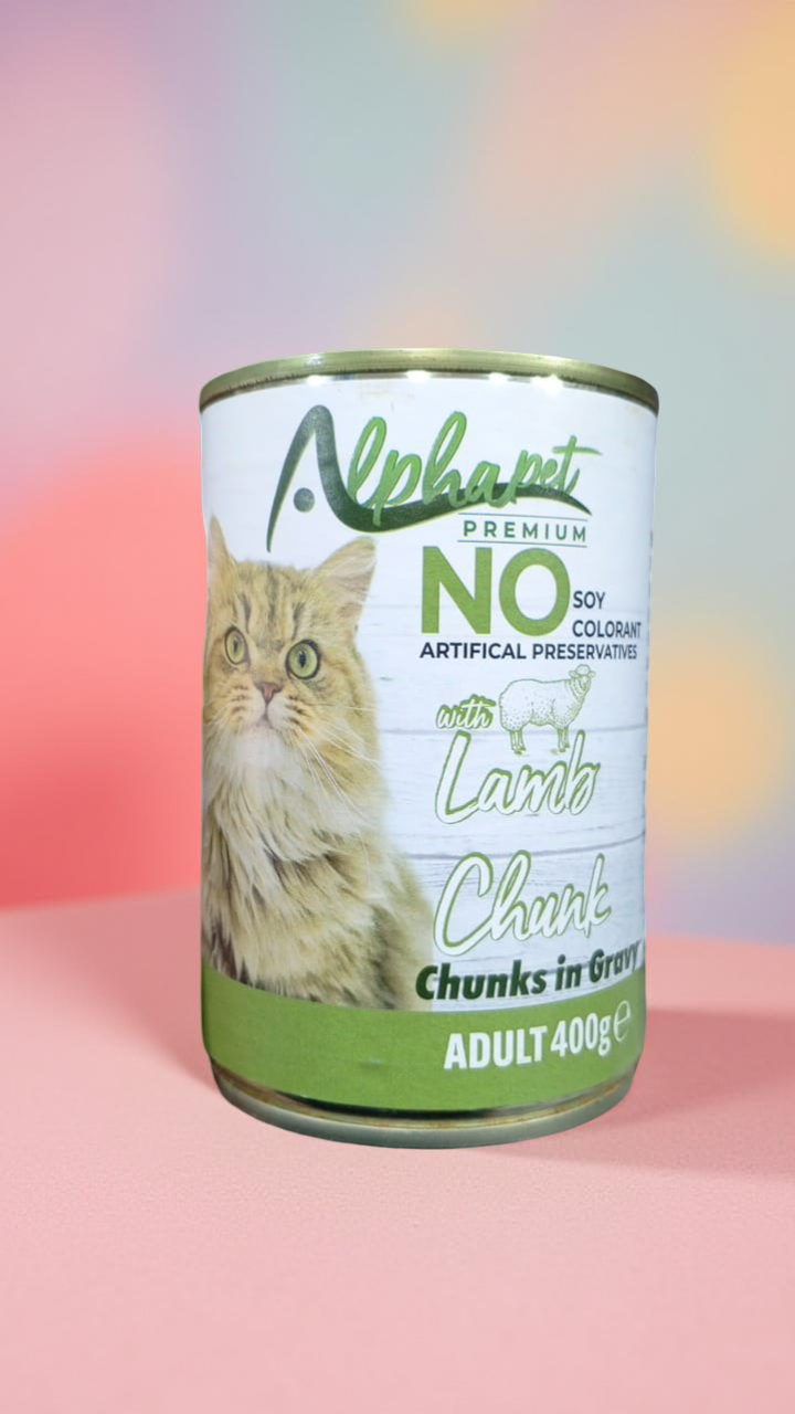Alphapet Premium Adult Cat Food – Lamb Chunks in Gravy