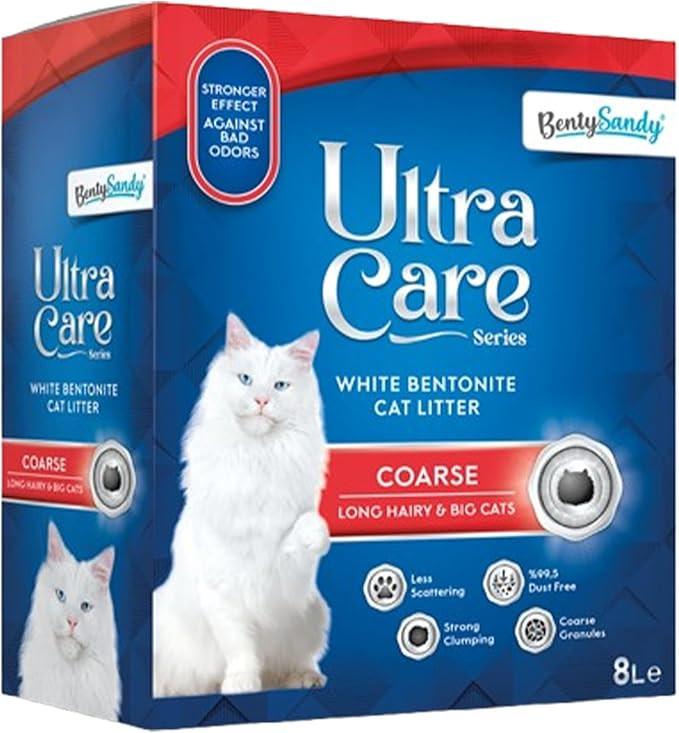 BentySandy Ultra Care Series – White Bentonite Cat Litter (Coarse, 8L)