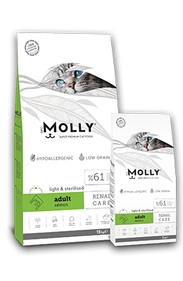 Molly Light & Sterilised Renal Care Adult Cat Food with Salmon