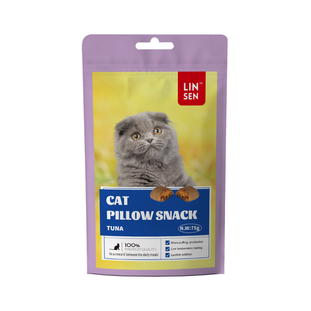 Linsen Cat Pillow Snack Tuna with Salmon Filling
