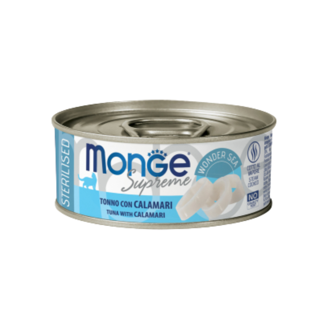 Monge Supreme Sterilised Cat Tuna Flakes with Calamari