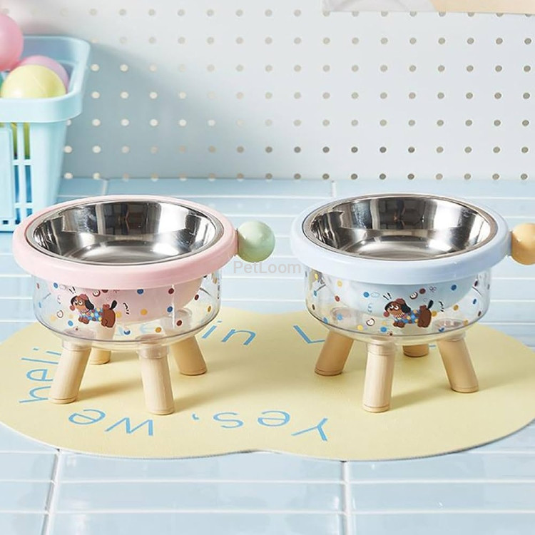 Elevated Pet Feeding Bowl with Stainless Steel Insert – 16 cm – Assorted Colors