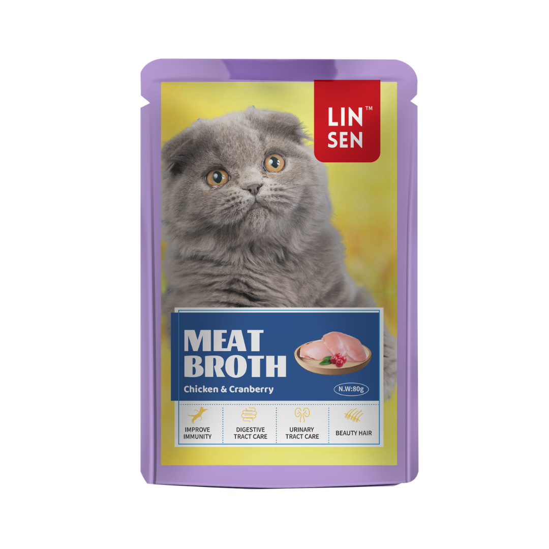 Linsen Meat Broth Chicken & Cranberry Cat Food