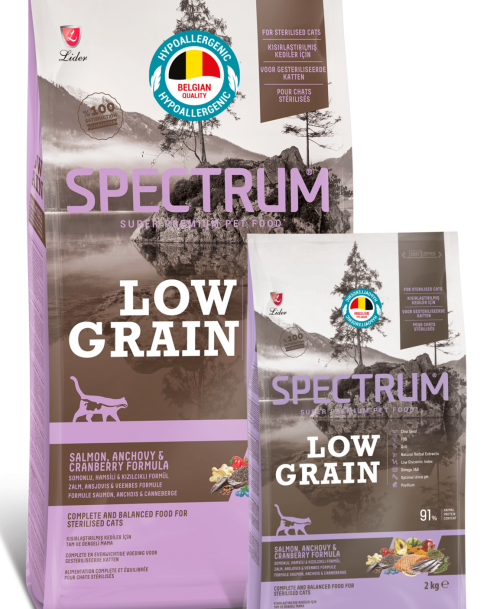 Spectrum Low Grain Cat Food - Salmon, Anchovy & Cranberry Formula (For Neutered Cats)