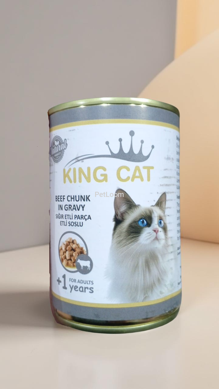 King Cat Beef Chunk in Gravy – Wet Food for Adult Cats (+1 Year)