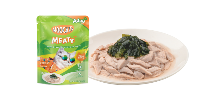 Moochie Meaty (Senior) – Tuna & Wakame Recipe in Gravy