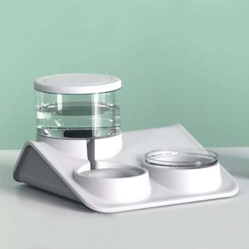 3-in-1 Tilted Pet Feeding Station with Water Filter