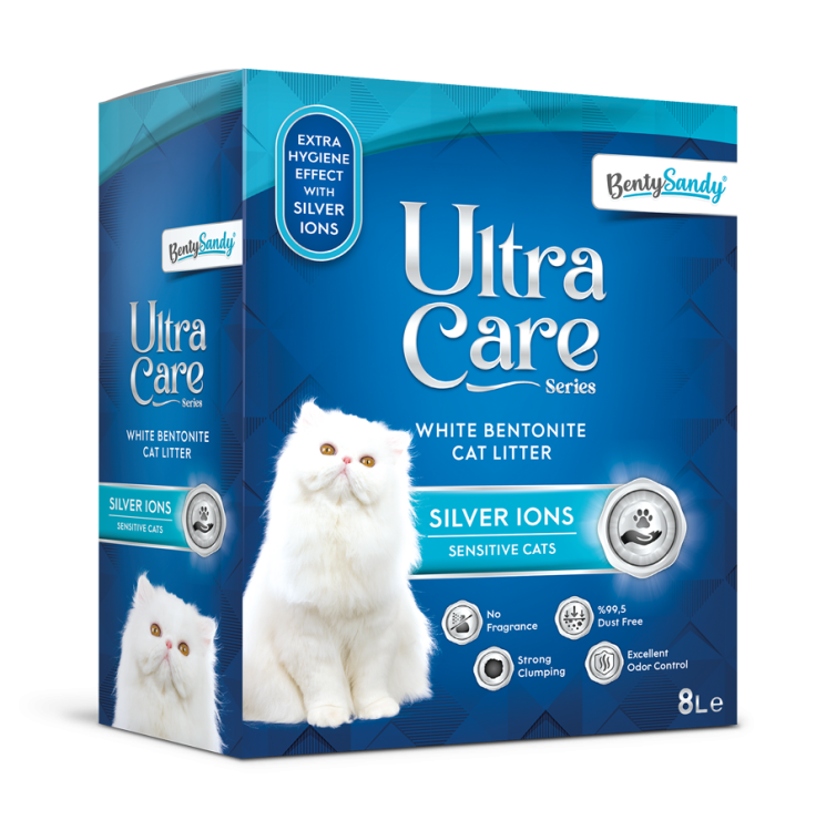 BentySandy Ultra Care Series – White Bentonite Cat Litter with Silver Ions (8L)