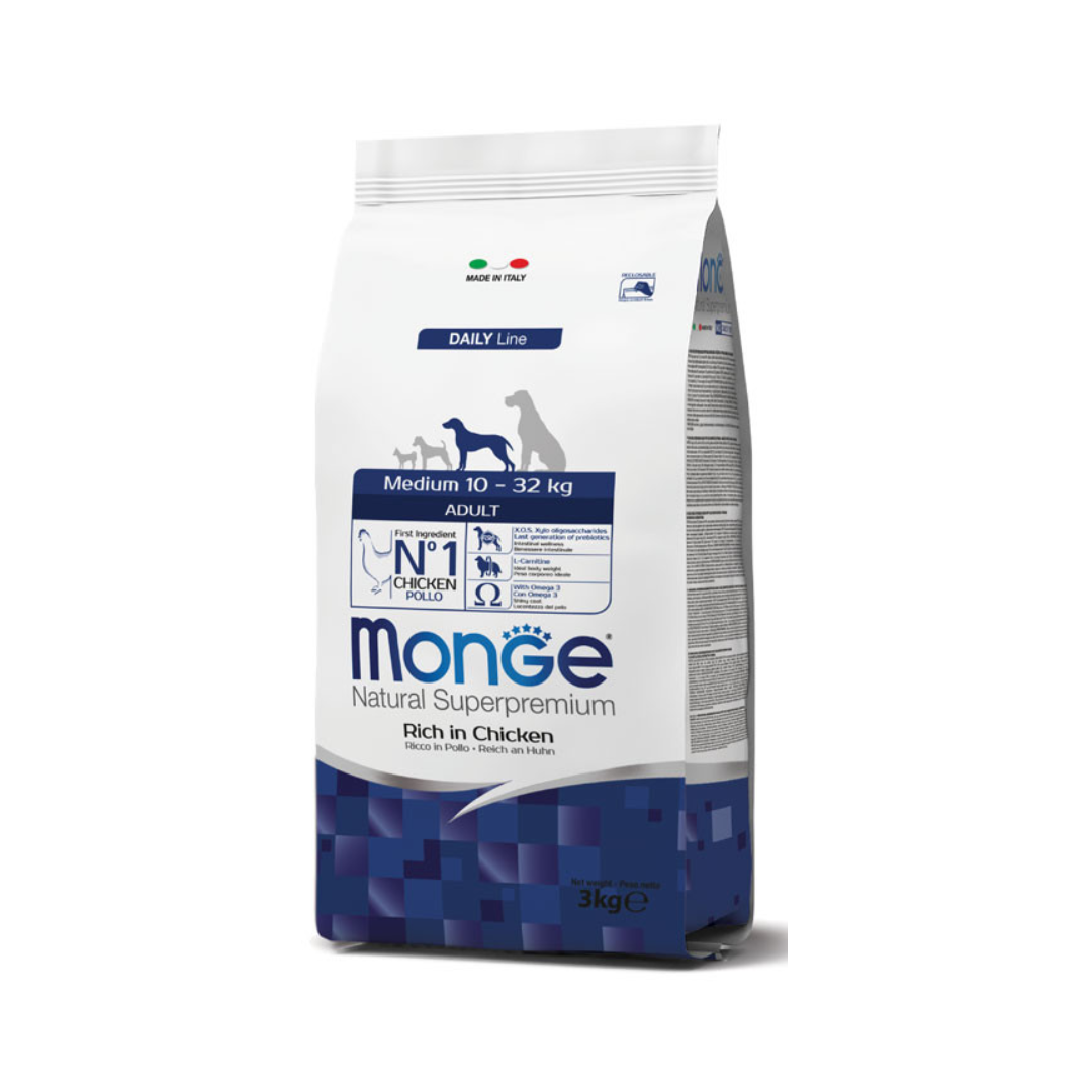 Monge Natural Superpremium Medium Adult – Rich in Chicken – 3 kg