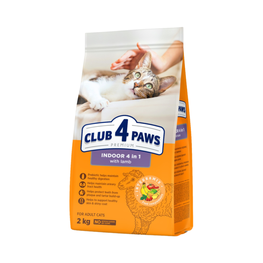 Club 4 Paws Premium Indoor 4 in 1 Adult Cat Food with Lamb