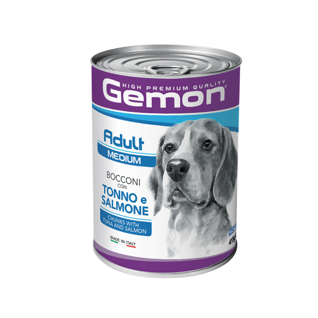 Gemon Medium Adult Dog Chunks with Tuna and Salmo