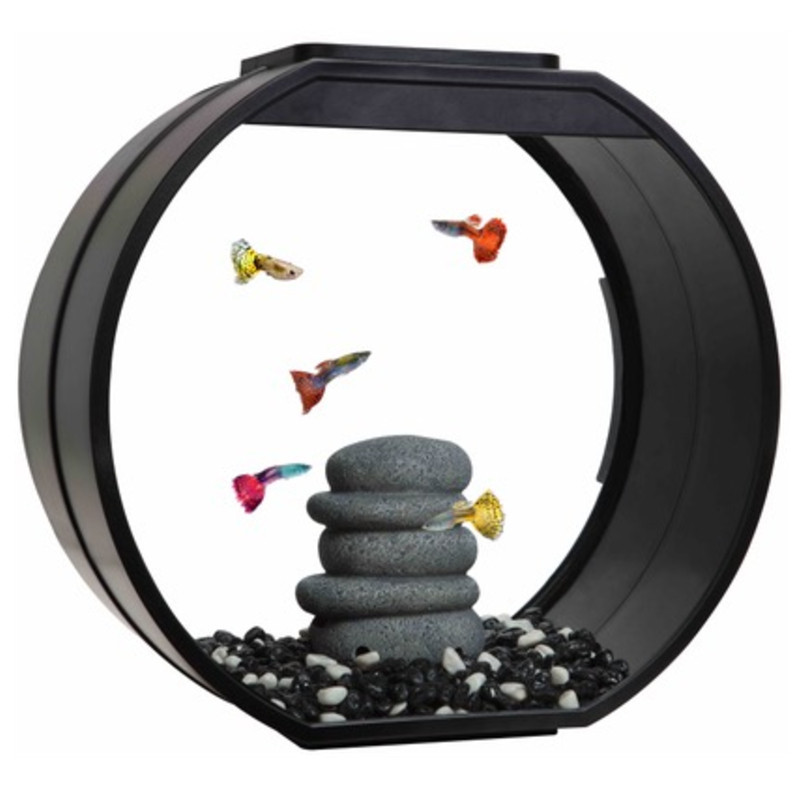 Deco O Mini USB Touch Led Light Aquarium, 20 Liter Capacity Black