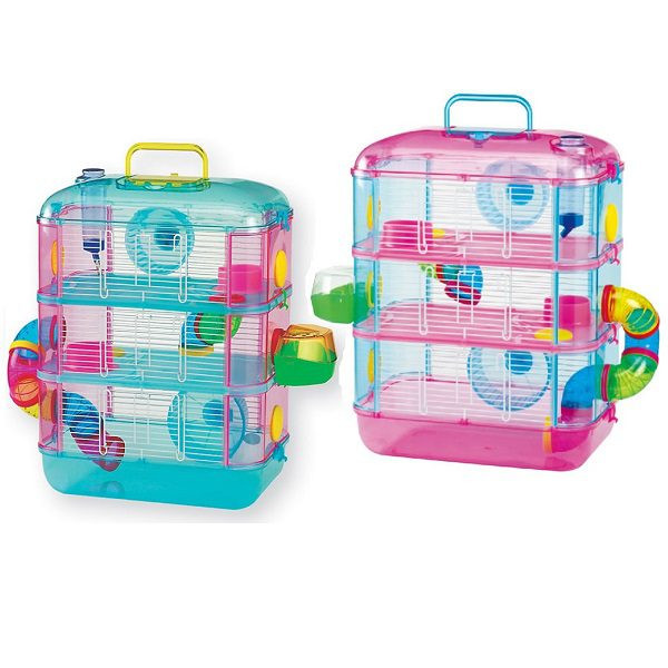 Multi-Level Hamster Cage with Accessories