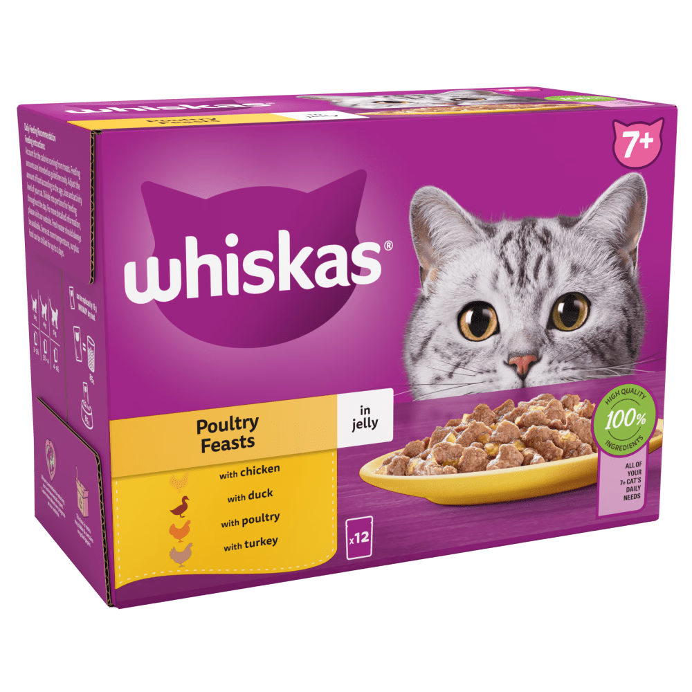 Whiskas Poultry Feasts In Jelly Senior 7+ Wet Cat Food Pouch