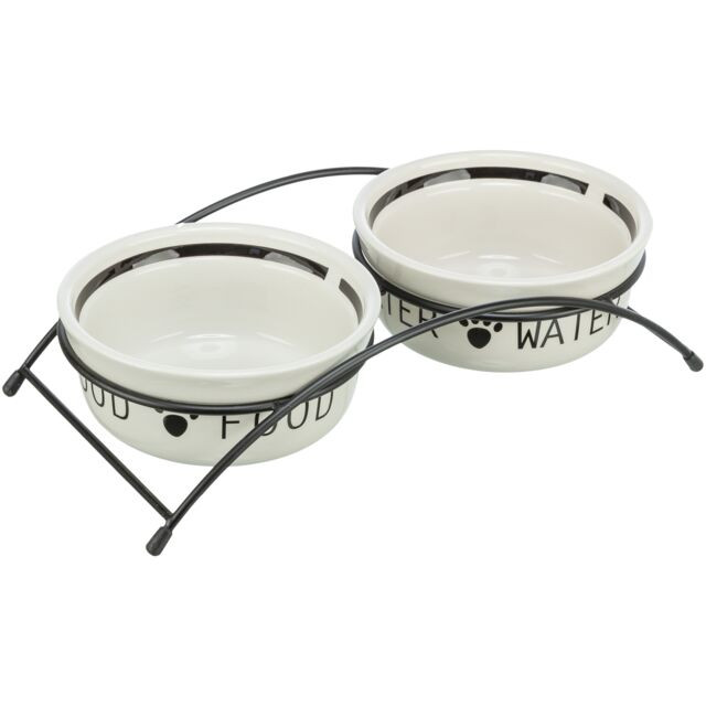 Trixie Bowl Set, Ceramic/Metal – 2 × 2.6 L / Ø 25 cm (54 × 12 × 24 cm)